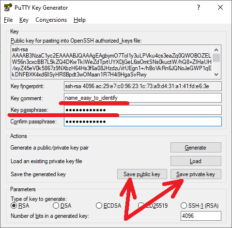 PuTTYgen Step3