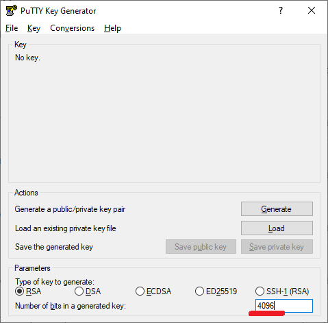 PuTTYgen Step1